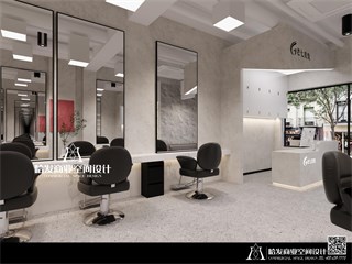 宁波市美发店90㎡装修效果