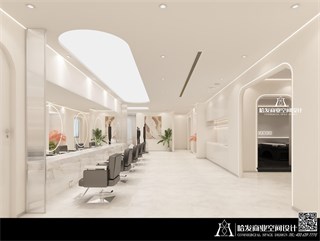 绍兴市美发店550㎡装修效果