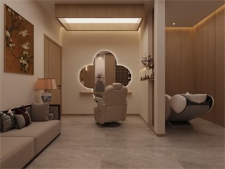 成都市美发店572㎡装修效果