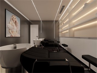 上海市美发店195㎡装修效果