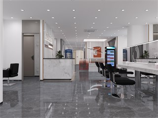 温州市美发店320㎡装修效果