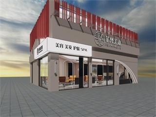广州市美发店143㎡装修效果